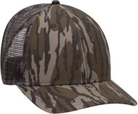 OTTO 171 1292 Mossy Oak Camouflage Superior Polyester Twill 6 Panel Low Profile Mesh Back Baseball Cap Bottomland