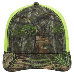 OTTO 171-1293 Mossy Oak Camouflage 6 Panel Low Profile Mesh Back Trucker Cap - Obsession/N.Ylw - Obsession/N.Ylw / 6