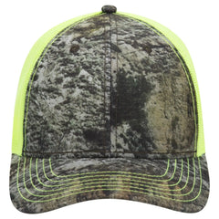 OTTO 171-1293 Mossy Oak Camouflage 6 Panel Low Profile Mesh Back Trucker Cap - Mountain Country Range/N.Ylw - Mountain