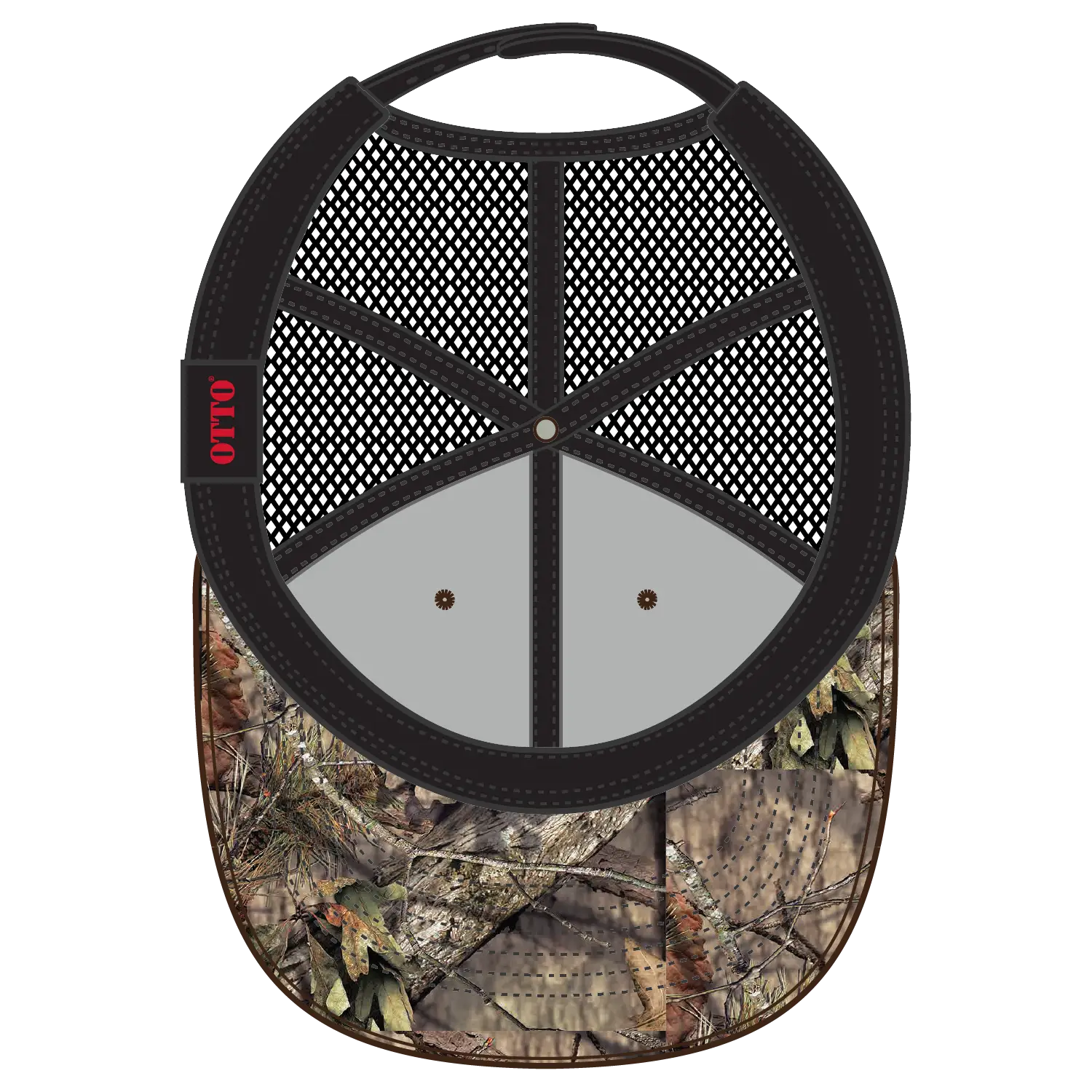 OTTO 171-1293 Mossy Oak Camouflage 6 Panel Low Profile Mesh Back Trucker Cap - Break Up Country/Blk - Break Up