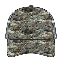 OTTO 171-1293 Mossy Oak Camouflage 6 Panel Low Profile Mesh Back Trucker Cap - Mountain Country Range/Ch.Gry - Mountain