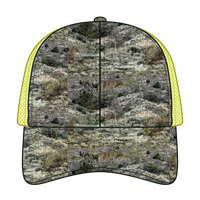 OTTO 171-1293 Mossy Oak Camouflage 6 Panel Low Profile Mesh Back Trucker Cap - Mountain Country Range/N.Ylw - Mountain