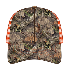 OTTO 171-1293 Mossy Oak Camouflage 6 Panel Low Profile Mesh Back Trucker Cap - Break Up Country/N.Org - Break Up