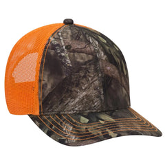 OTTO 171-1293 Mossy Oak Camouflage 6 Panel Low Profile Mesh Back Trucker Cap - Break Up Country/N.Org - Break Up
