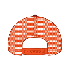 OTTO 171-1293 Mossy Oak Camouflage 6 Panel Low Profile Mesh Back Trucker Cap - Blaze/N.Org - Blaze/N.Org / 6 1/2’’ - 7