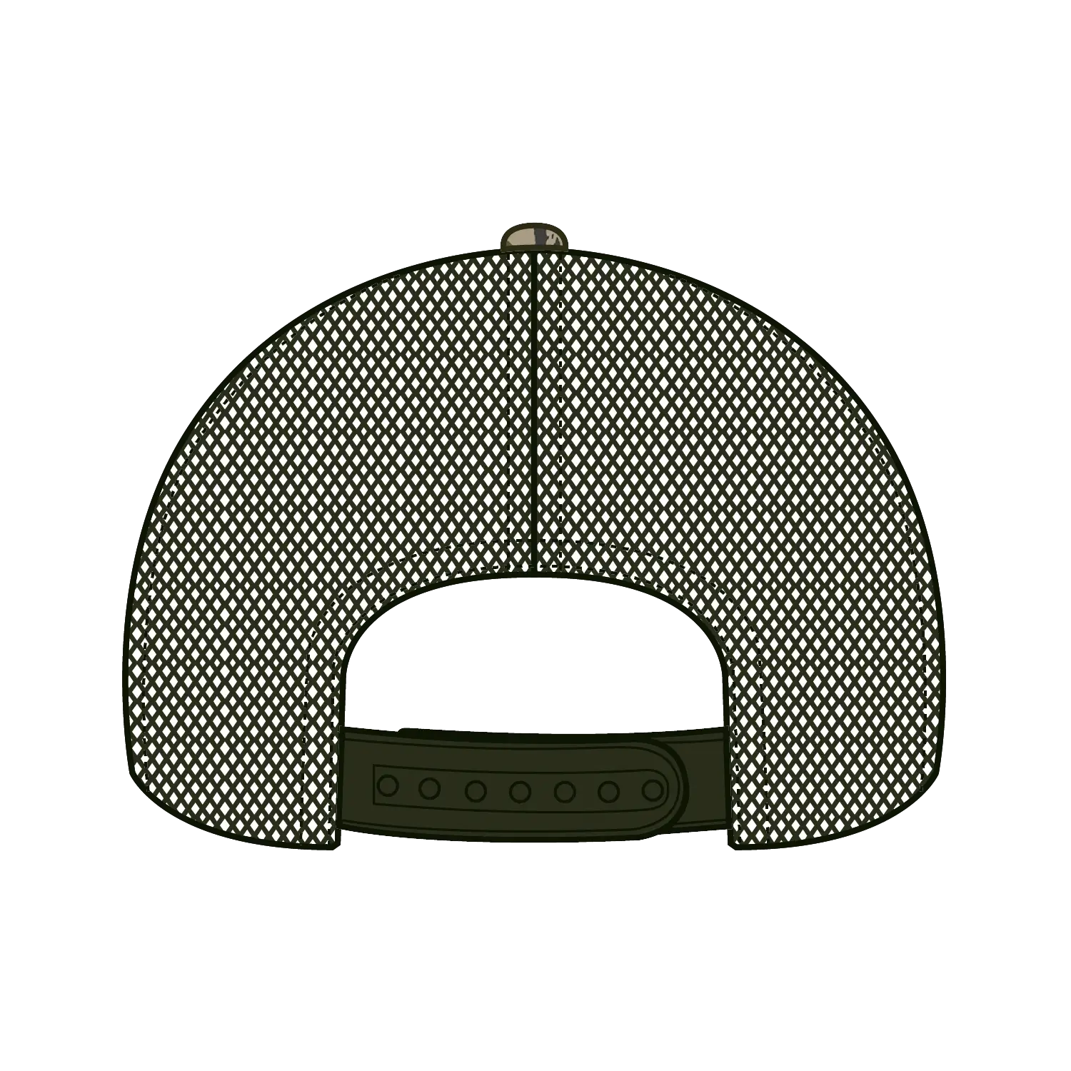 OTTO 171-1293 Mossy Oak Camouflage 6 Panel Low Profile Mesh Back Trucker Cap - Bottomland/Dk.Ol. Grn