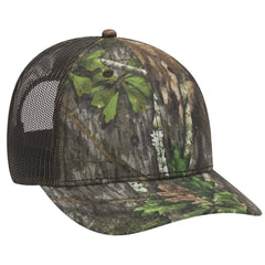 OTTO 171-1293 Mossy Oak Camouflage 6 Panel Low Profile Mesh Back Trucker Cap - Obsession/Dk.Ol.Grn