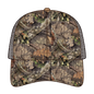 OTTO 171-1293 Mossy Oak Camouflage 6 Panel Low Profile Mesh Back Trucker Cap - Break Up Country/Dk. Brn - Break Up