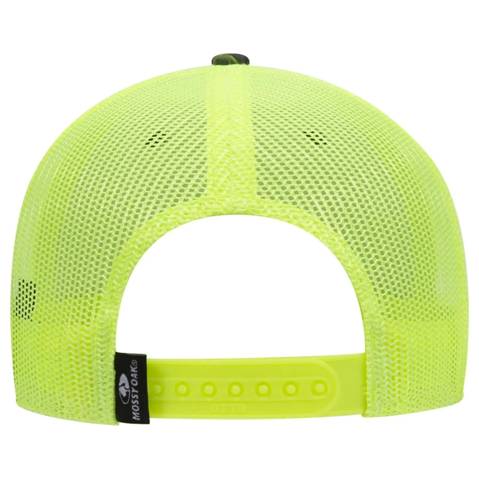 OTTO 171-1293 Mossy Oak Camouflage 6 Panel Low Profile Mesh Back Trucker Cap - Obsession/N.Ylw - Obsession/N.Ylw / 6