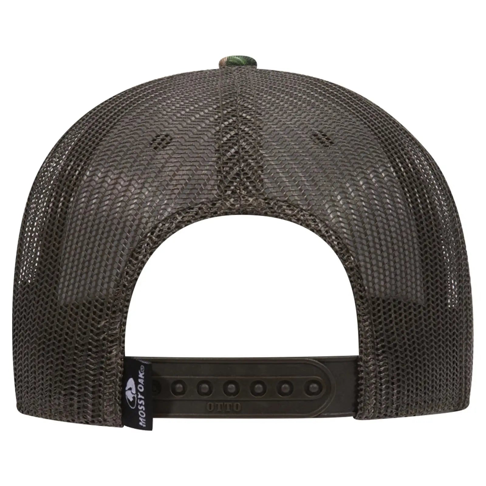 OTTO 171-1293 Mossy Oak Camouflage 6 Panel Low Profile Mesh Back Trucker Cap - Obsession/Dk.Ol.Grn