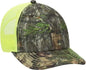 OTTO 171 1293 Mossy Oak Camouflage Superior Polyester Twill 6 Panel Low Profile Mesh Back Baseball Cap Obsession Neon