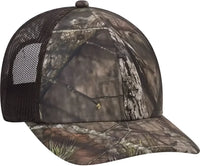 OTTO 171 1293 Mossy Oak Camouflage Superior Polyester Twill 6 Panel Low Profile Mesh Back Baseball Cap Break Up Country