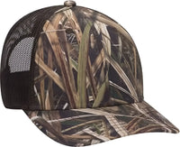 OTTO 171 1293 Mossy Oak Camouflage Superior Polyester Twill 6 Panel Low Profile Mesh Back Baseball Cap Shadow Grass
