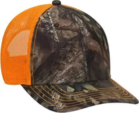 OTTO 171 1293 Mossy Oak Camouflage Superior Polyester Twill 6 Panel Low Profile Mesh Back Baseball Cap Break Up Country