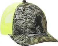 OTTO 171-1293 Mossy Oak Camouflage Superior Polyester Twill 6 Panel Low Profile Mesh Back Baseball Cap - Mountain