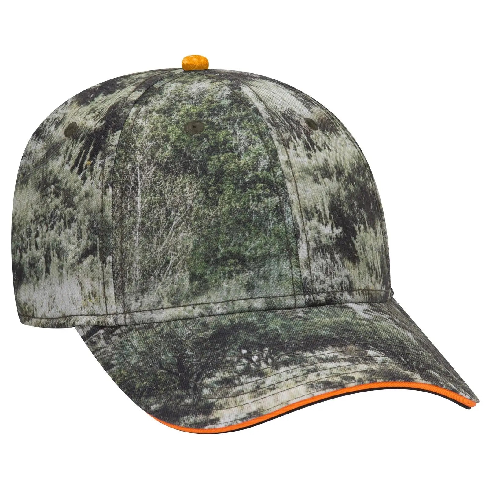 OTTO 171-1294 Mossy Oak Camouflage Sandwich Visor 6 Panel Low Profile Baseball Cap - Mountain Country Range - Mountain