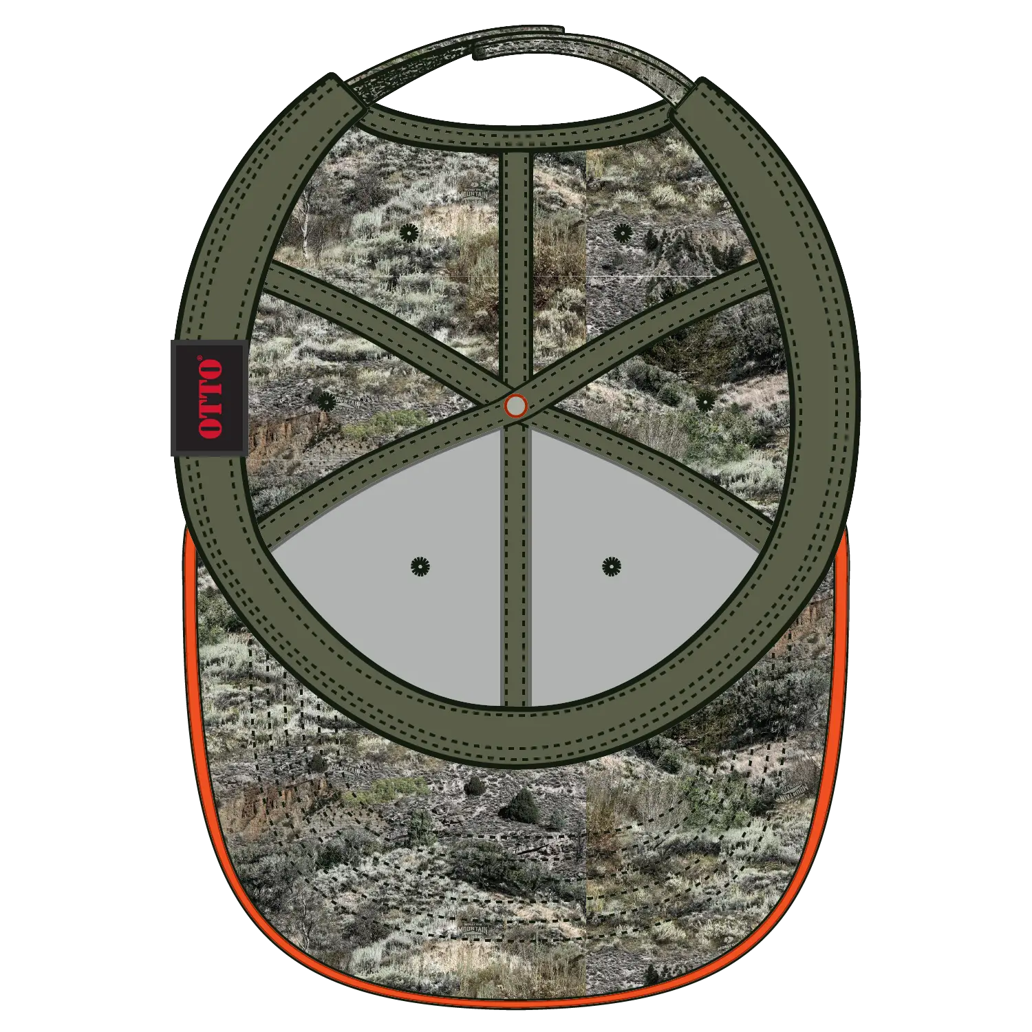 OTTO 171-1294 Mossy Oak Camouflage Sandwich Visor 6 Panel Low Profile Baseball Cap - Mountain Country Range - Mountain