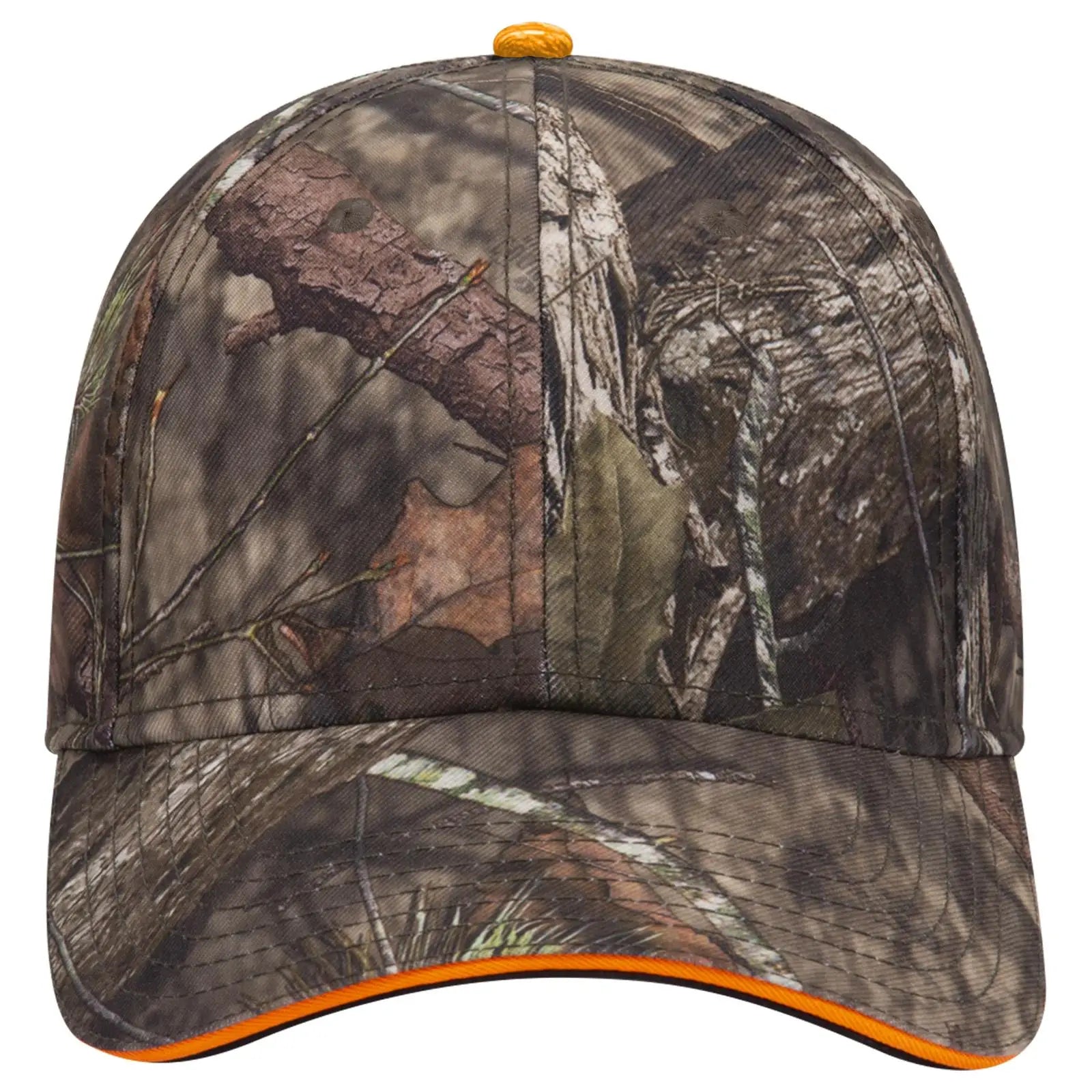 OTTO 171-1294 Mossy Oak Camouflage Sandwich Visor 6 Panel Low Profile Baseball Cap - Break Up Country - Break Up