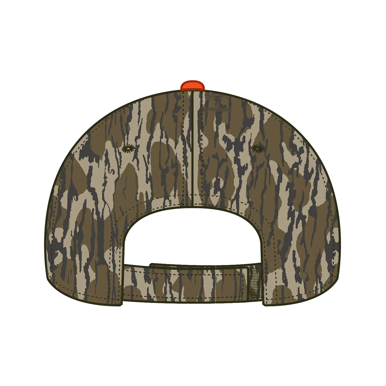 OTTO 171-1294 Mossy Oak Camouflage Sandwich Visor 6 Panel Low Profile Baseball Cap - Bottomland - Bottomland / 6 1/2’’