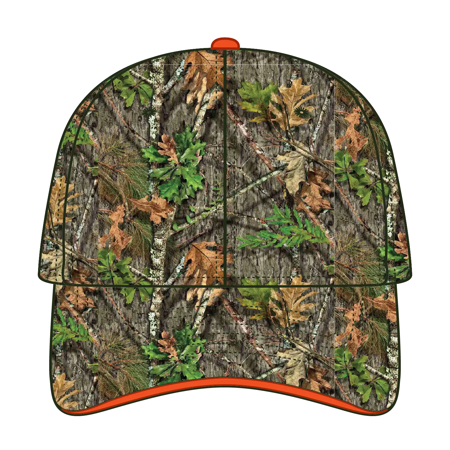 OTTO 171-1294 Mossy Oak Camouflage Sandwich Visor 6 Panel Low Profile Baseball Cap - Obsession - Obsession / 6 1/2’’