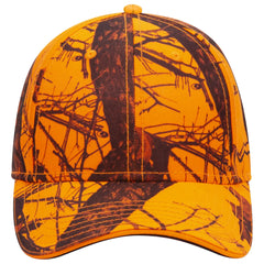 OTTO 171-1294 Mossy Oak Camouflage Sandwich Visor 6 Panel Low Profile Baseball Cap - Blaze - Blaze / 6 1/2’’ - 7 5/8’’