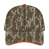 OTTO 171-1294 Mossy Oak Camouflage Sandwich Visor 6 Panel Low Profile Baseball Cap - Bottomland - Bottomland / 6 1/2’’