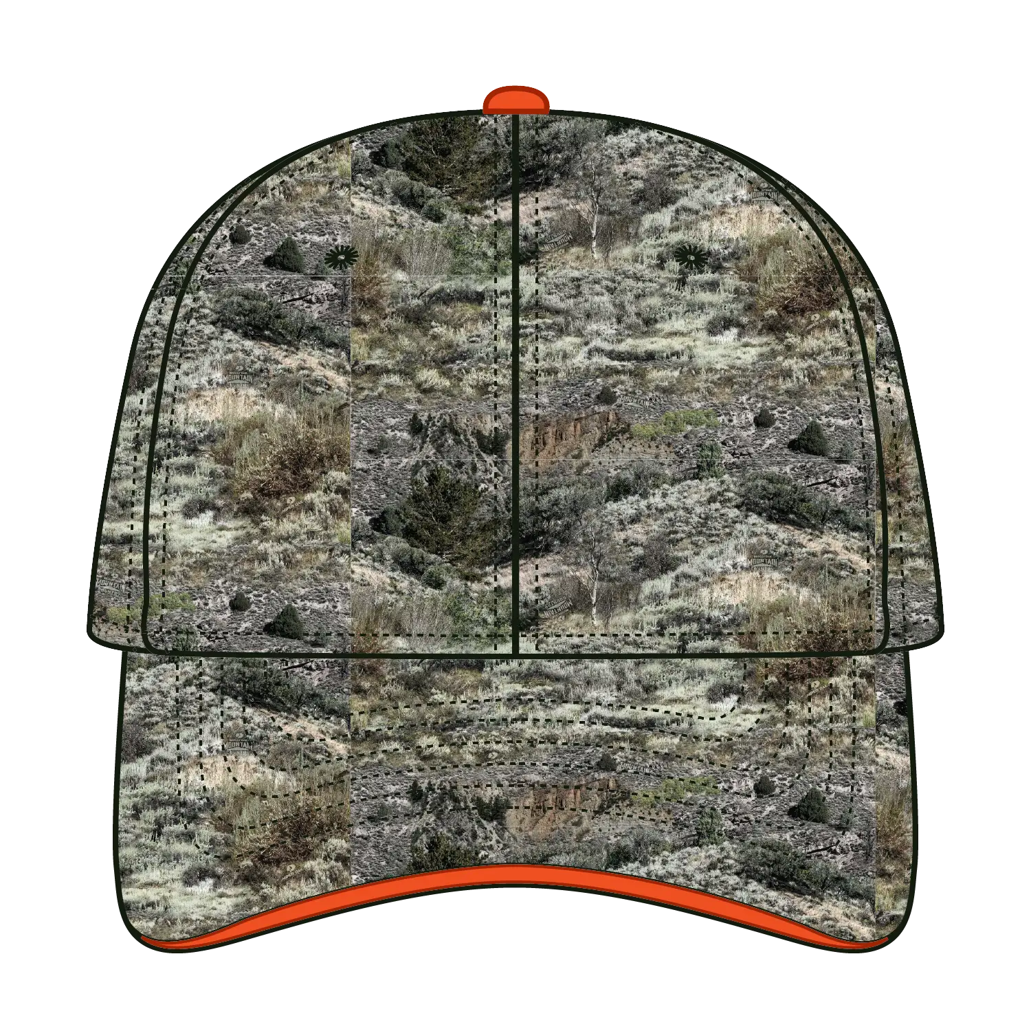 OTTO 171-1294 Mossy Oak Camouflage Sandwich Visor 6 Panel Low Profile Baseball Cap - Mountain Country Range - Mountain