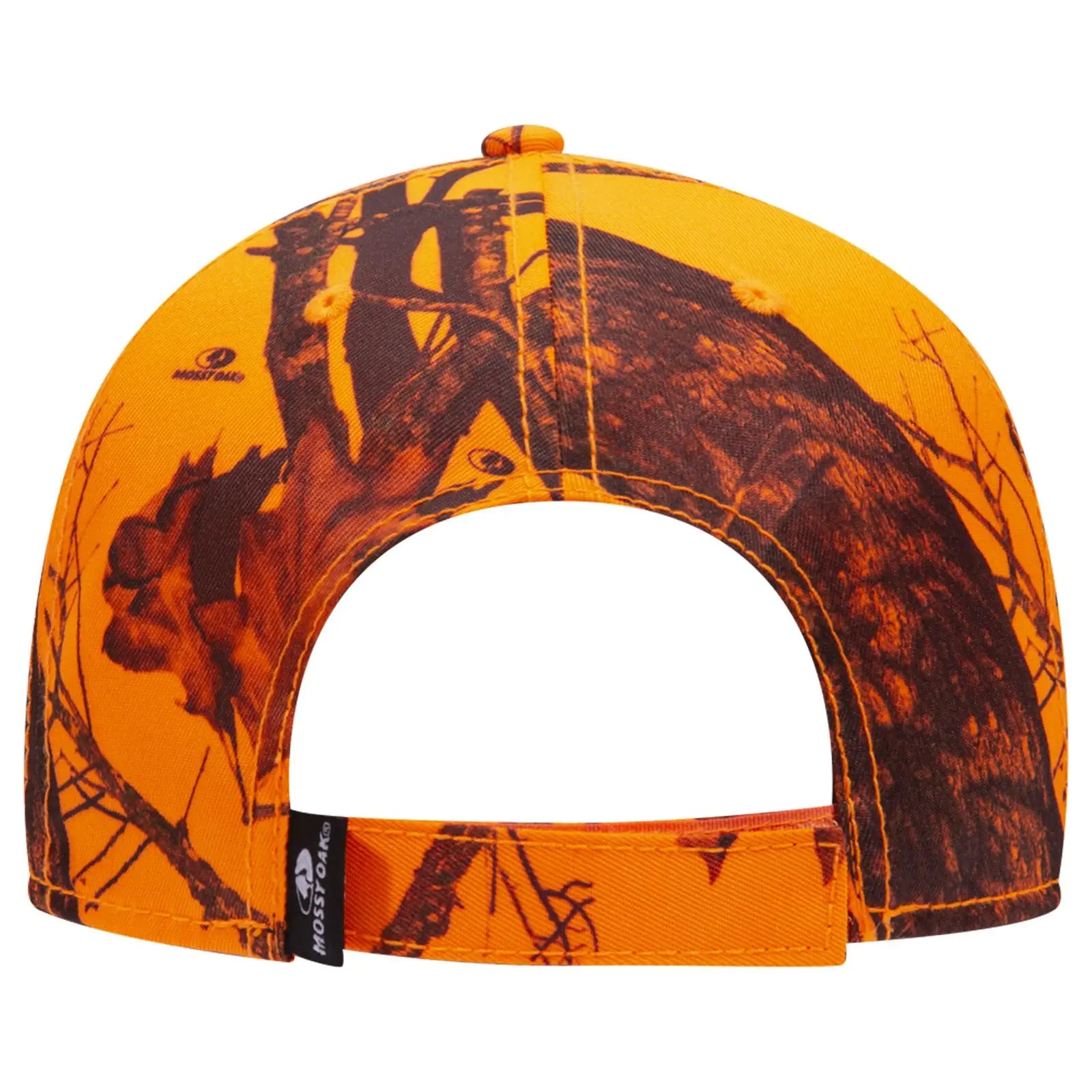 OTTO 171-1295 Mossy Oak Camouflage 6 Panel Low Profile Baseball Cap - Blaze - Blaze / 6 1/2’’ - 7 5/8’’