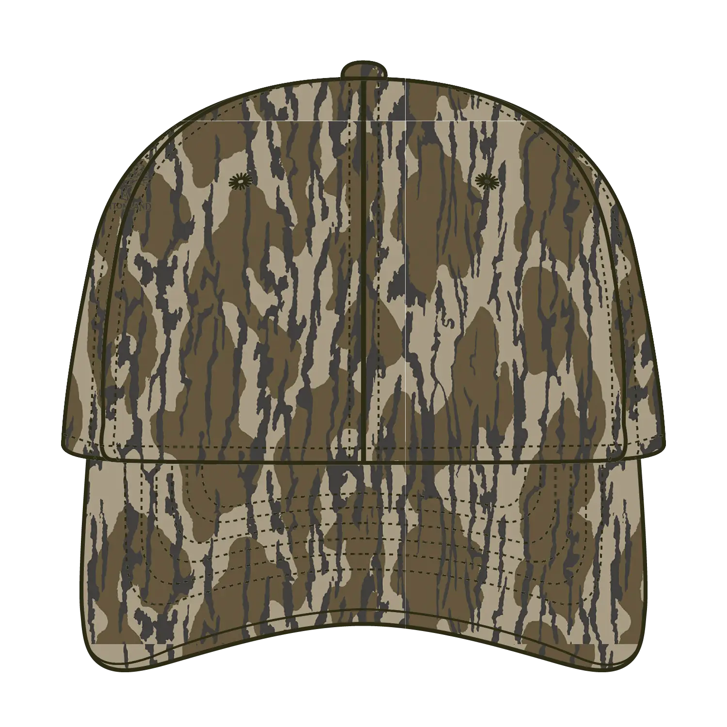 OTTO 171-1295 Mossy Oak Camouflage 6 Panel Low Profile Baseball Cap - Bottomland - Bottomland / 6 1/2’’ - 7 5/8’’