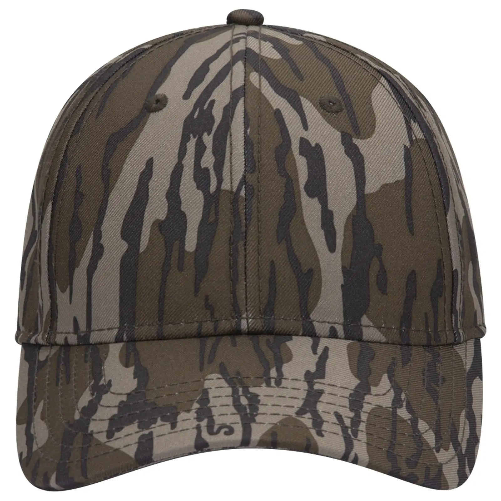 OTTO 171-1295 Mossy Oak Camouflage 6 Panel Low Profile Baseball Cap - Bottomland - Bottomland / 6 1/2’’ - 7 5/8’’