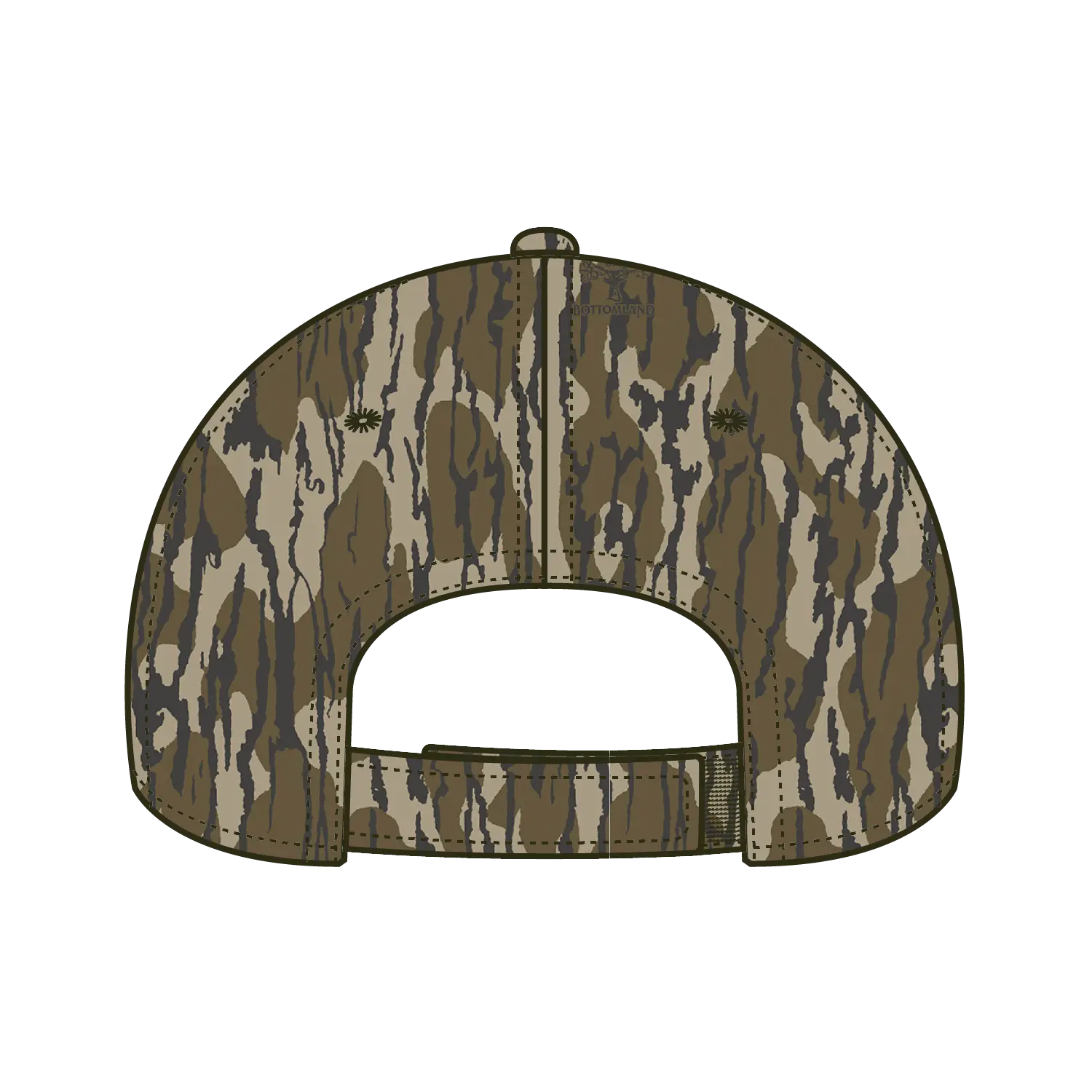 OTTO 171-1295 Mossy Oak Camouflage 6 Panel Low Profile Baseball Cap - Bottomland - Bottomland / 6 1/2’’ - 7 5/8’’