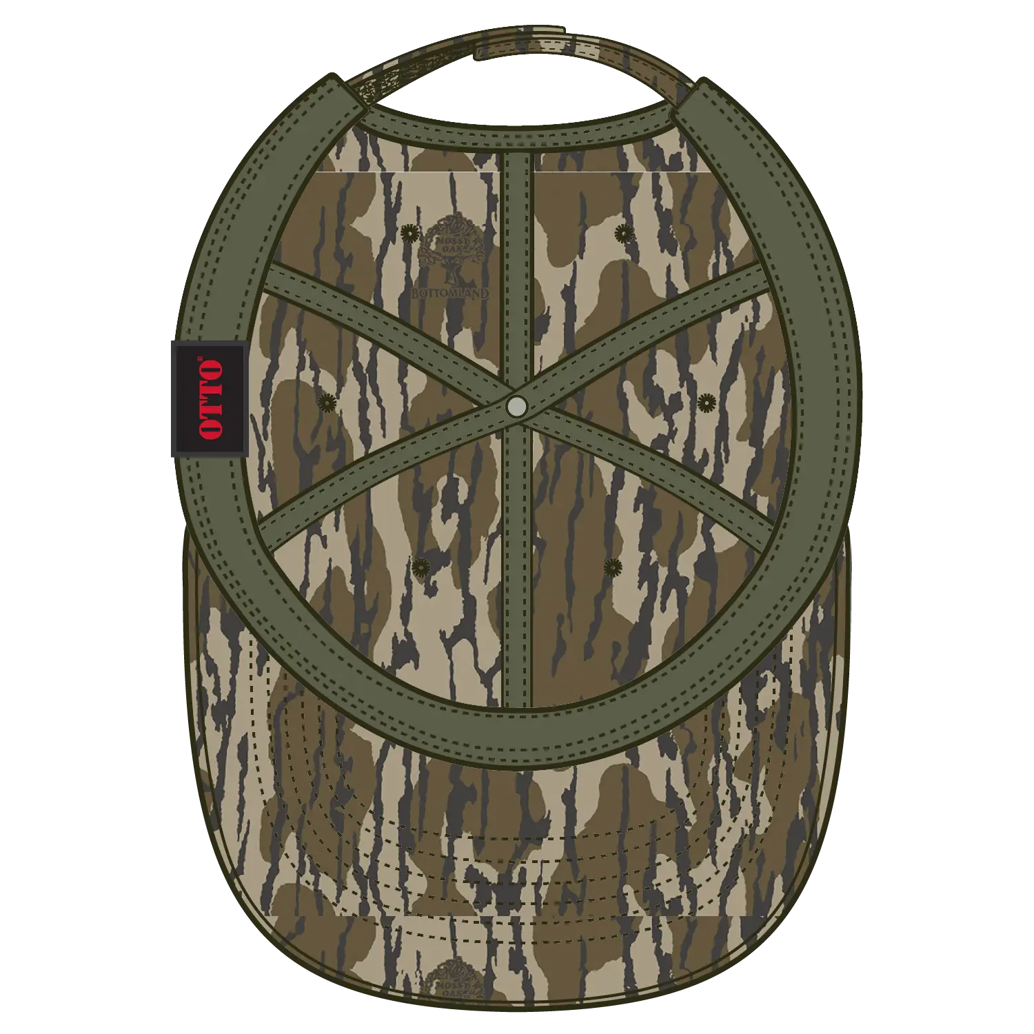 OTTO 171-1296 Mossy Oak Camouflage 6 Panel Low Profile Dad Cap - Bottomland - Bottomland / 6 1/2’’ - 7 5/8’’