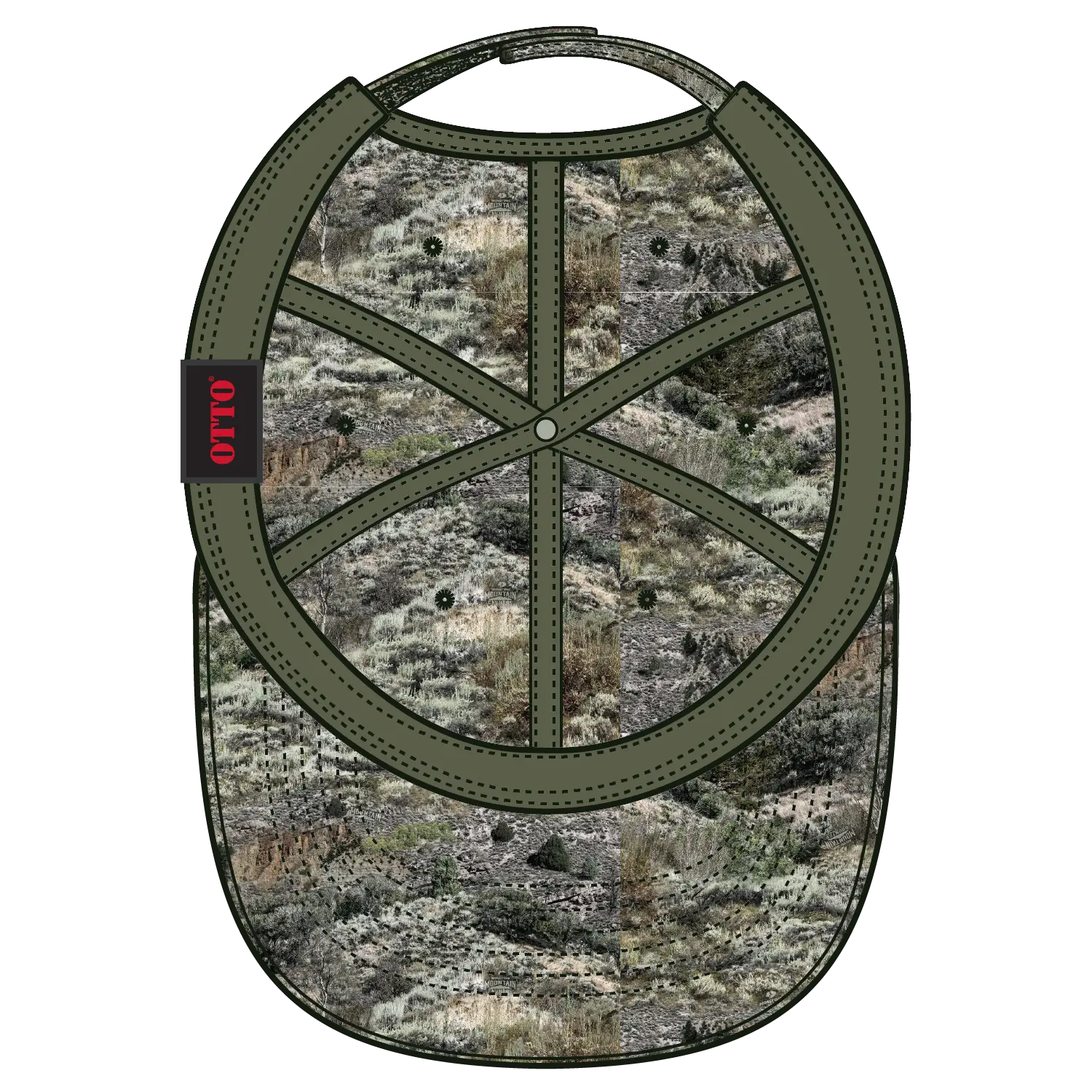 OTTO 171-1296 Mossy Oak Camouflage 6 Panel Low Profile Dad Cap - Mountain Country Range - Mountain Country Range / 6