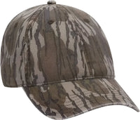 OTTO 171-1296 Mossy Oak Camouflage Garment Washed Superior Cotton Twill 6 Panel Low Profile Baseball Cap - Bottomland