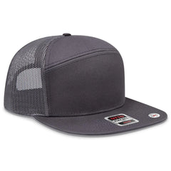 OTTO 172-1298 ’OTTO Snap’ 7 Panel Pro Style Mesh Back Trucker Snapback Cap - Char. Gray - Char. Gray / 7 3/8’’ - 7 5/8’’