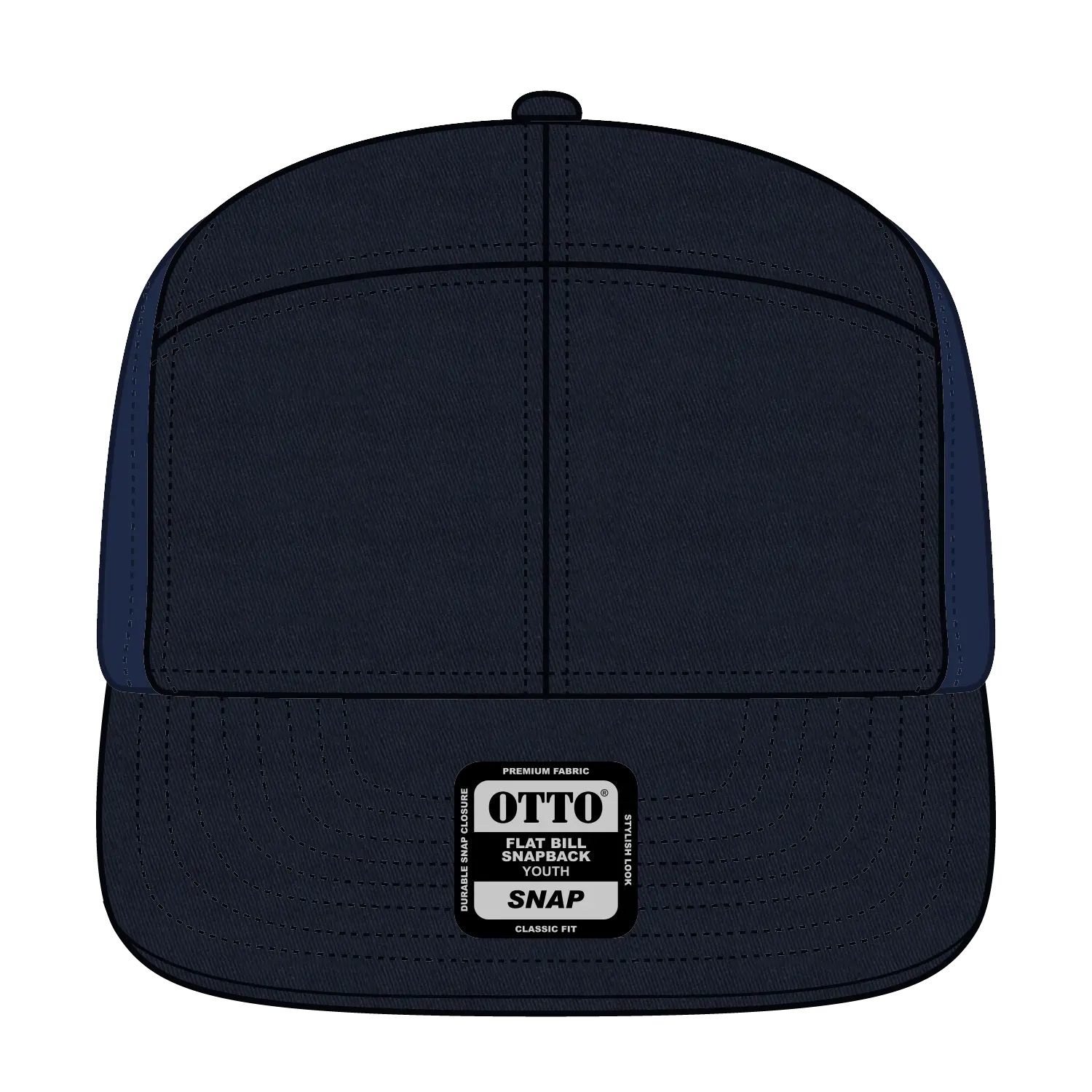 OTTO 172-1298 ’OTTO Snap’ 7 Panel Pro Style Mesh Back Trucker Snapback Cap - Navy - Navy / 7 3/8’’ - 7 5/8’’