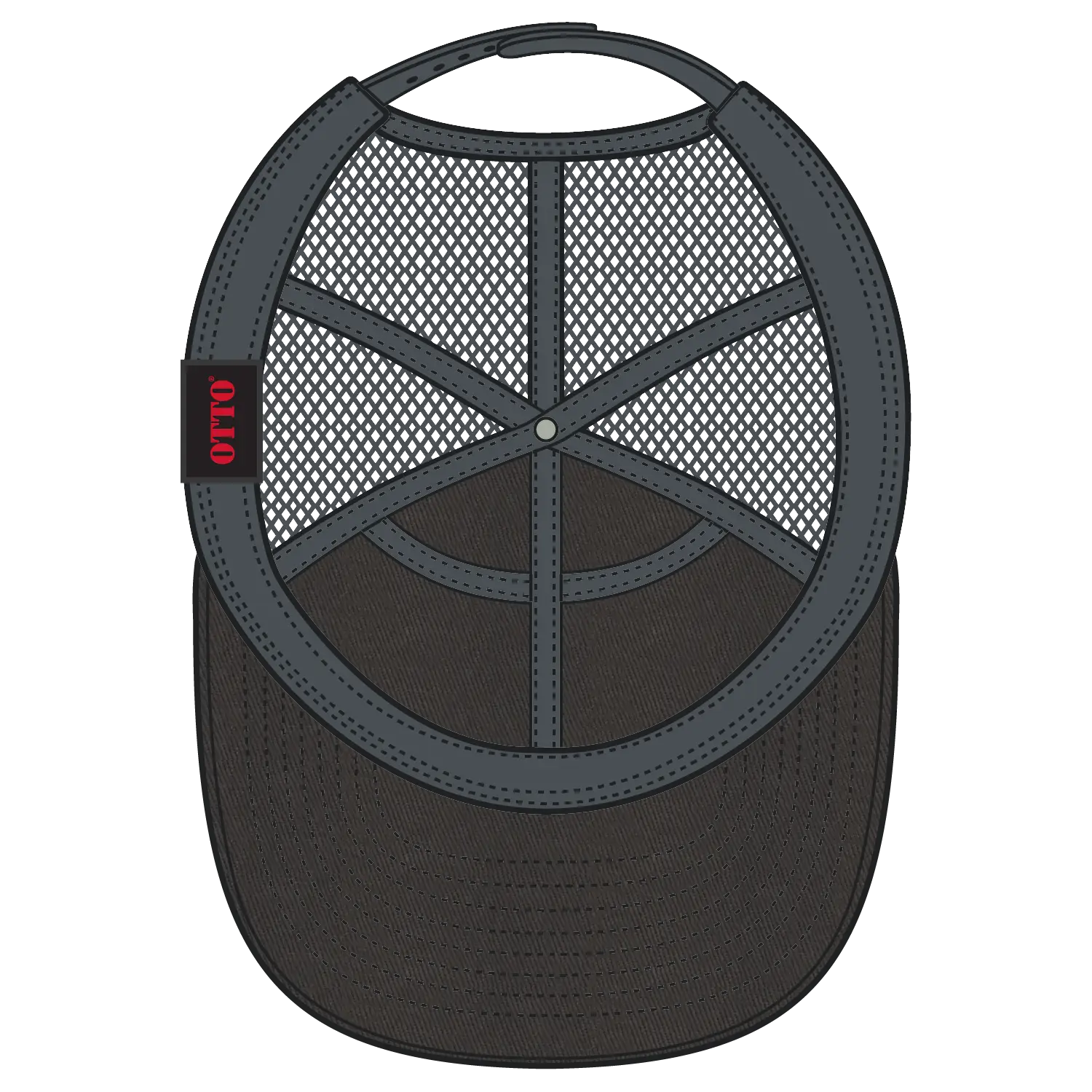 OTTO 172-1298 ’OTTO Snap’ 7 Panel Pro Style Mesh Back Trucker Snapback Cap - Char. Gray - Char. Gray / 7 3/8’’ - 7 5/8’’