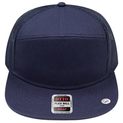 OTTO 172-1298 ’OTTO Snap’ 7 Panel Pro Style Mesh Back Trucker Snapback Cap - Navy - Navy / 7 3/8’’ - 7 5/8’’