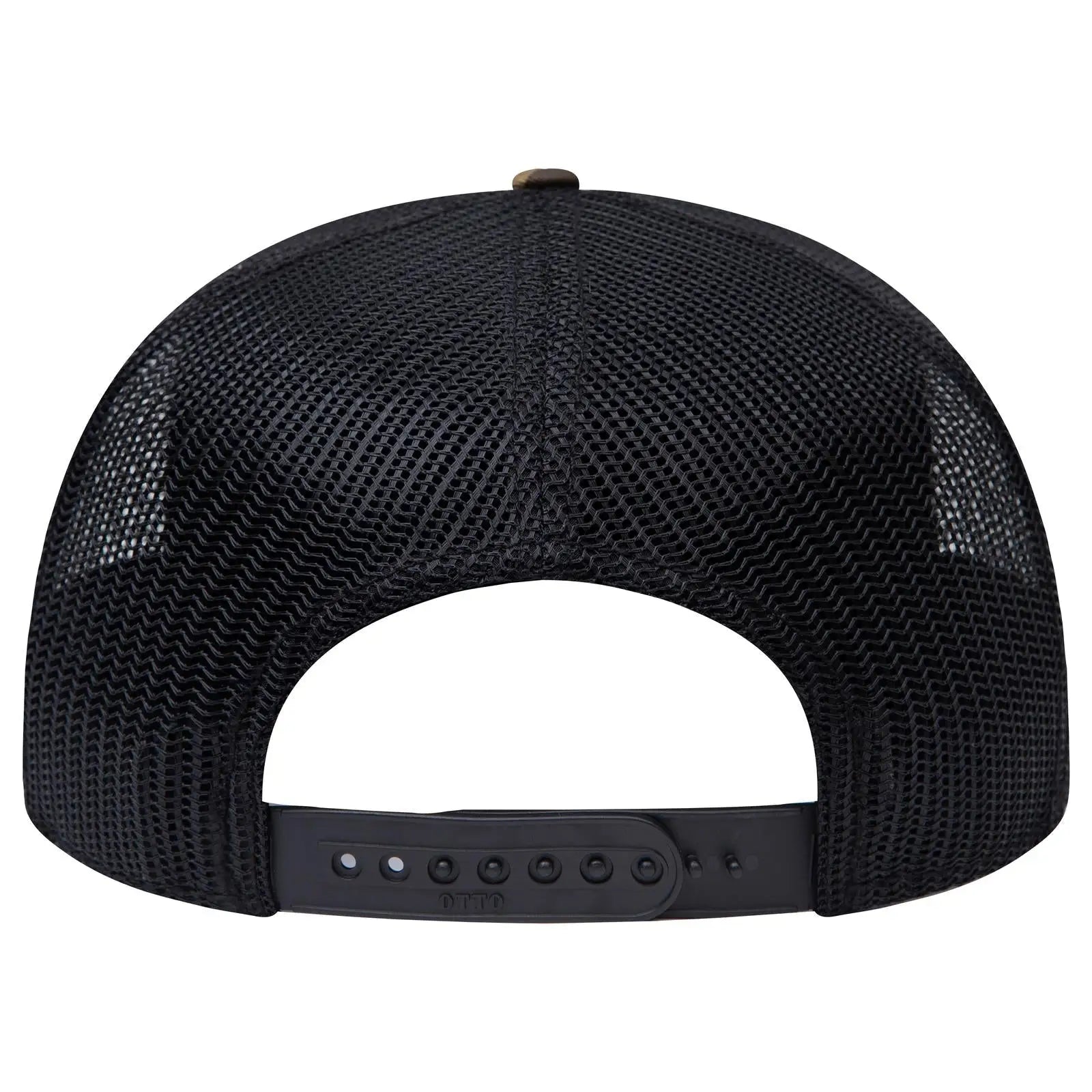 OTTO 172-1298 ’OTTO Snap’ 7 Panel Pro Style Mesh Back Trucker Snapback Cap - Dk.Grn/Brn/Blk - Dk.Grn/Brn/Blk / 7 3/8’’