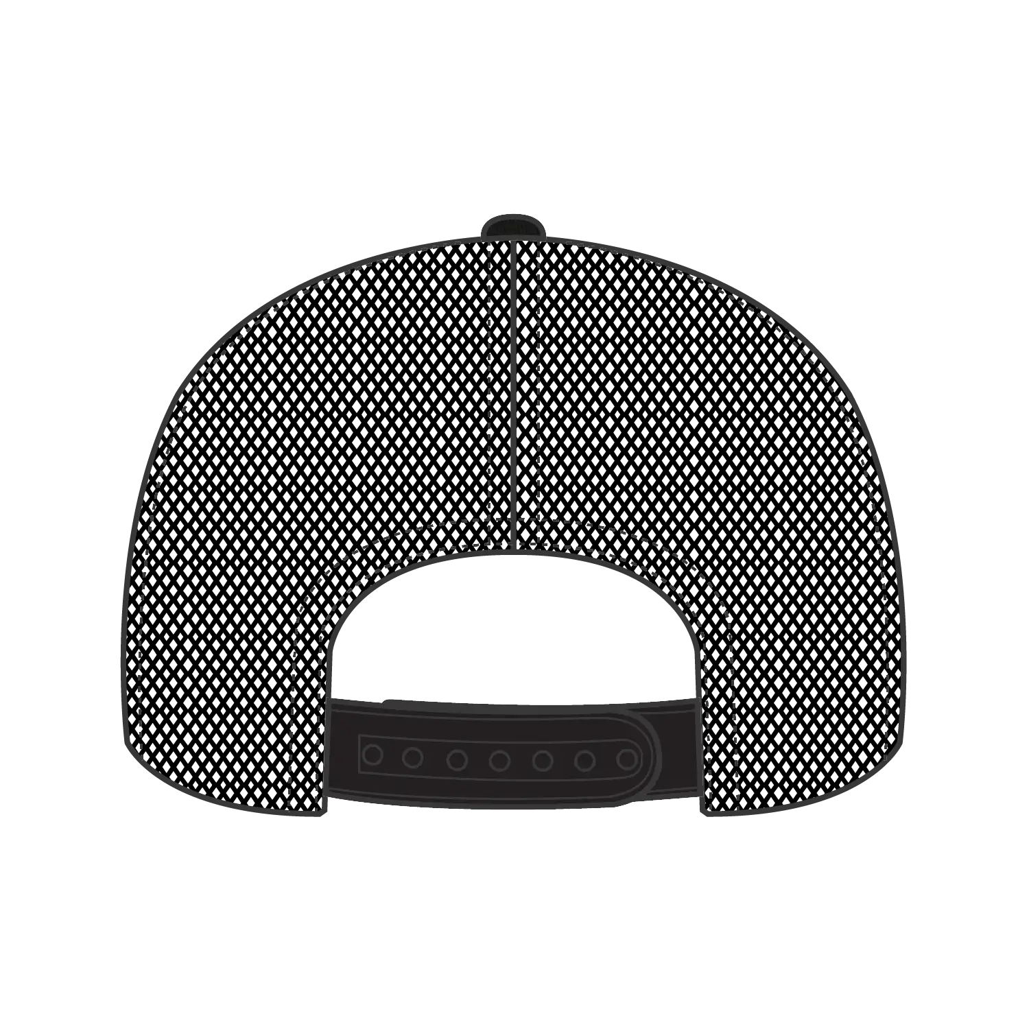 OTTO 172-1298 ’OTTO Snap’ 7 Panel Pro Style Mesh Back Trucker Snapback Cap - Black - Black / 7 3/8’’ - 7 5/8’’