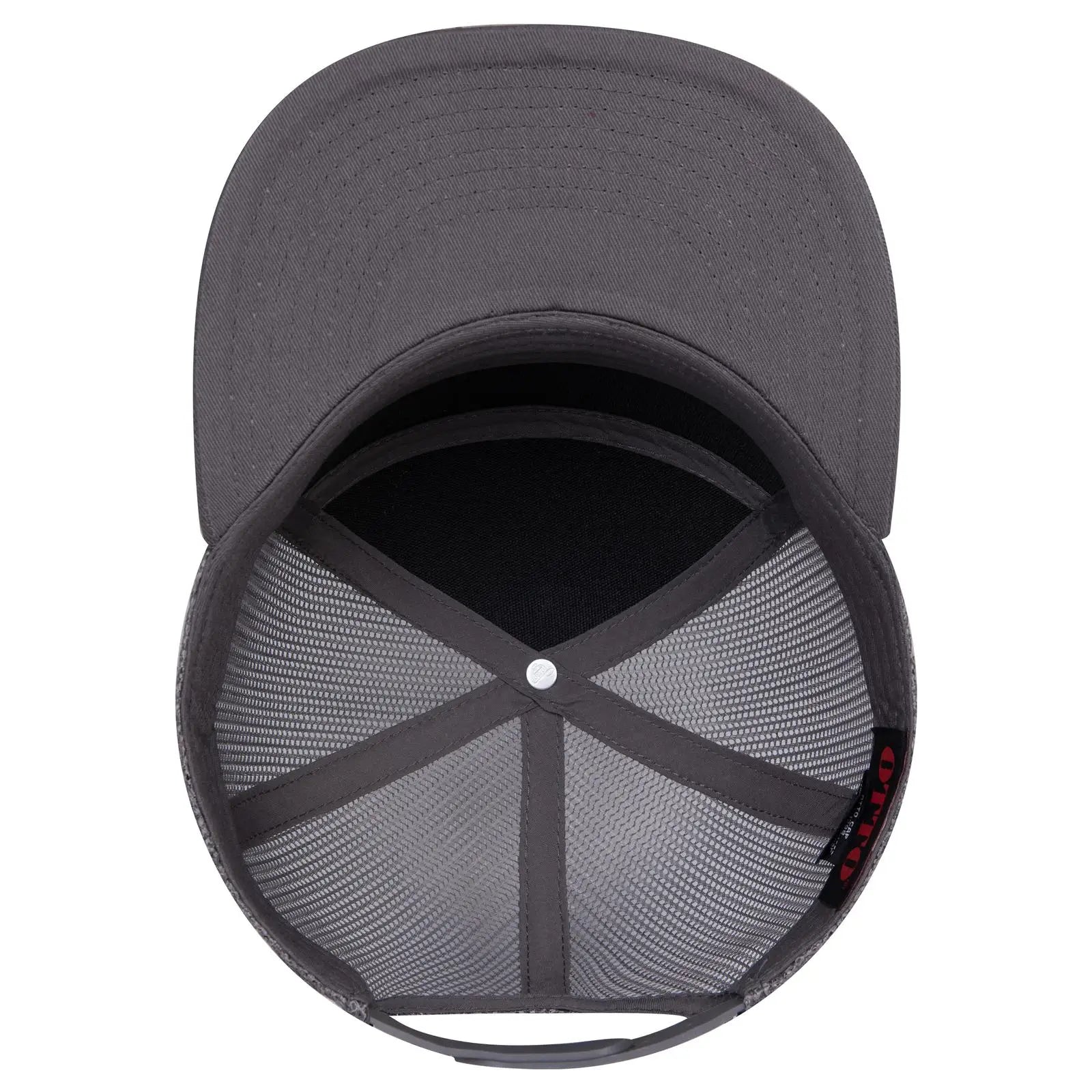 OTTO 172-1298 ’OTTO Snap’ 7 Panel Pro Style Mesh Back Trucker Snapback Cap - Char. Gray - Char. Gray / 7 3/8’’ - 7 5/8’’