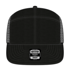 OTTO 172-1298 ’OTTO Snap’ 7 Panel Pro Style Mesh Back Trucker Snapback Cap - Black - Black / 7 3/8’’ - 7 5/8’’