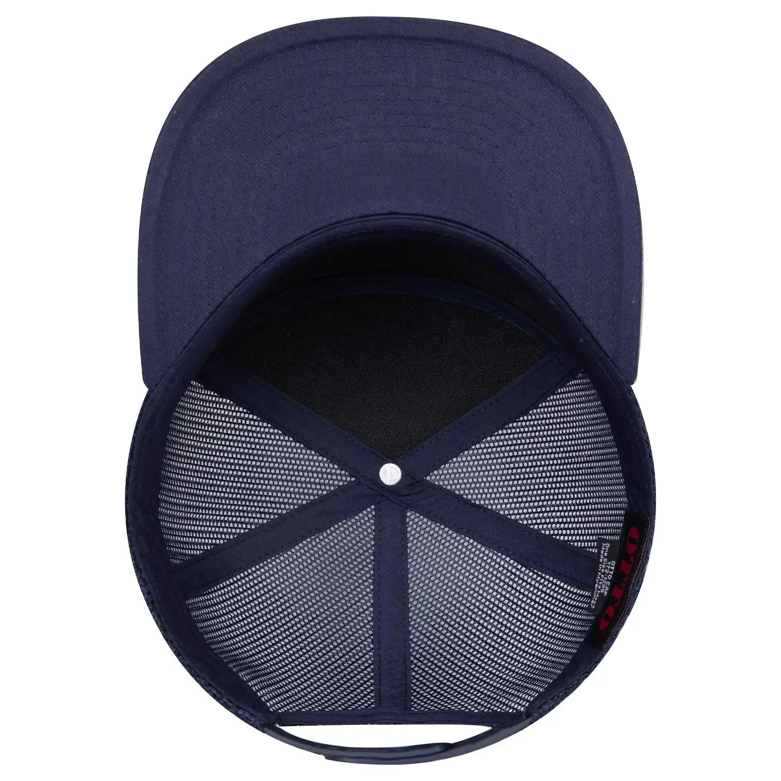 OTTO 172-1298 ’OTTO Snap’ 7 Panel Pro Style Mesh Back Trucker Snapback Cap - Navy - Navy / 7 3/8’’ - 7 5/8’’