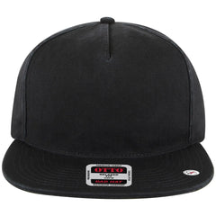 OTTO 176-1315 5 Panel Low Profile Dad Cap - Black - Black / 6 1/2’’ - 7 5/8’’