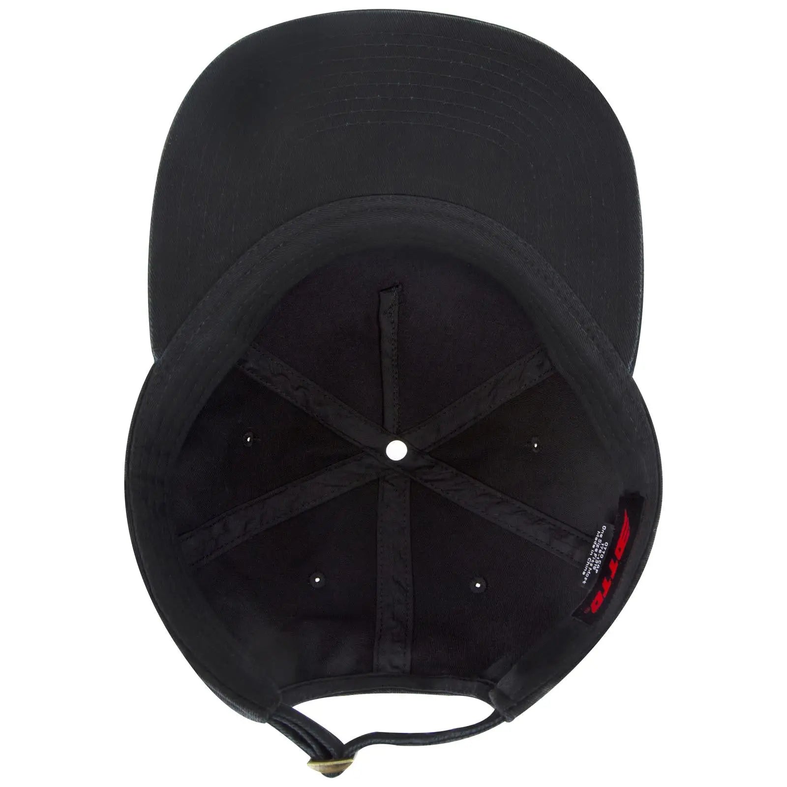 OTTO 176-1315 5 Panel Low Profile Dad Cap - Black - Black / 6 1/2’’ - 7 5/8’’