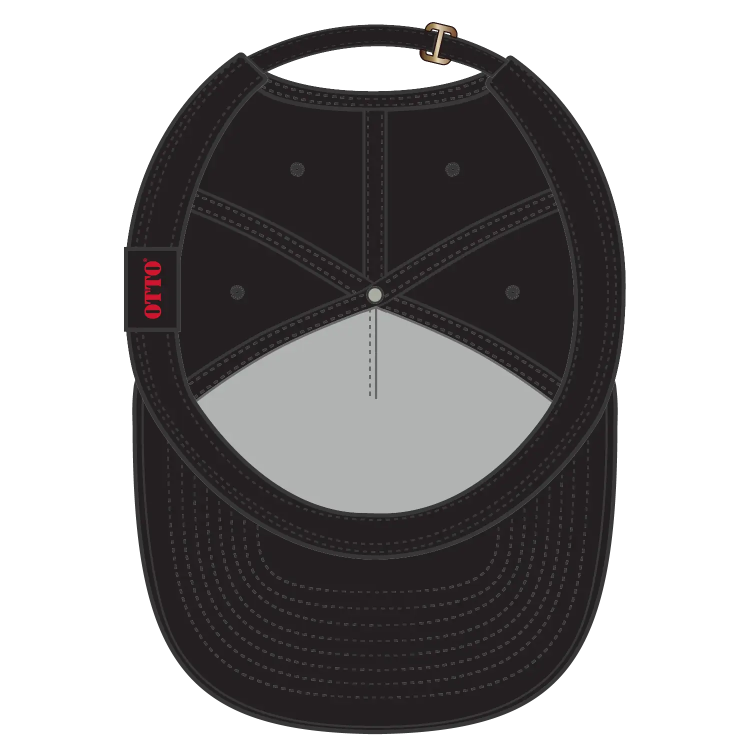 OTTO 176-1315 5 Panel Low Profile Dad Cap - Black - Black / 6 1/2’’ - 7 5/8’’