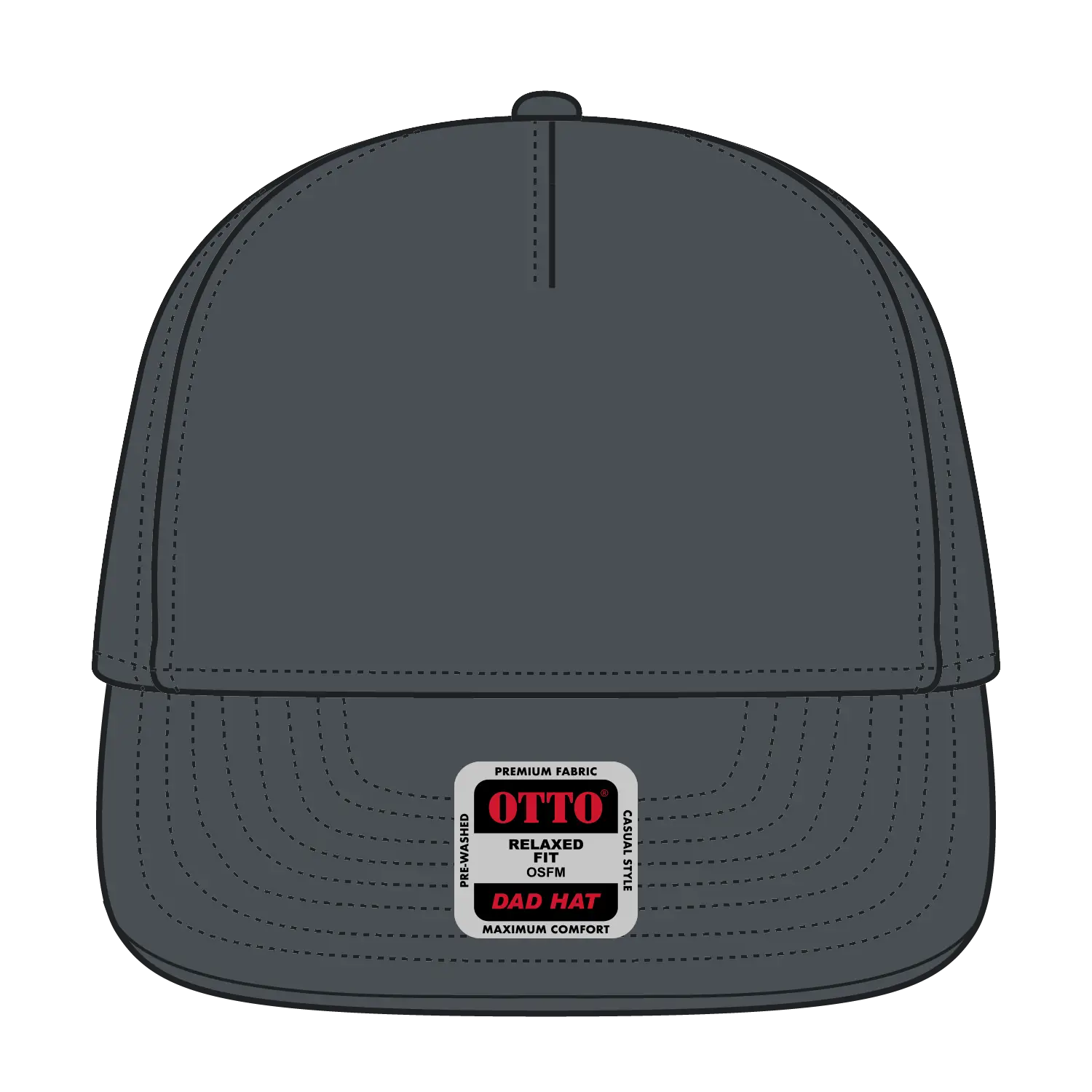 OTTO 176-1315 5 Panel Low Profile Dad Cap - Char. Gray - Char. Gray / 6 1/2’’ - 7 5/8’’