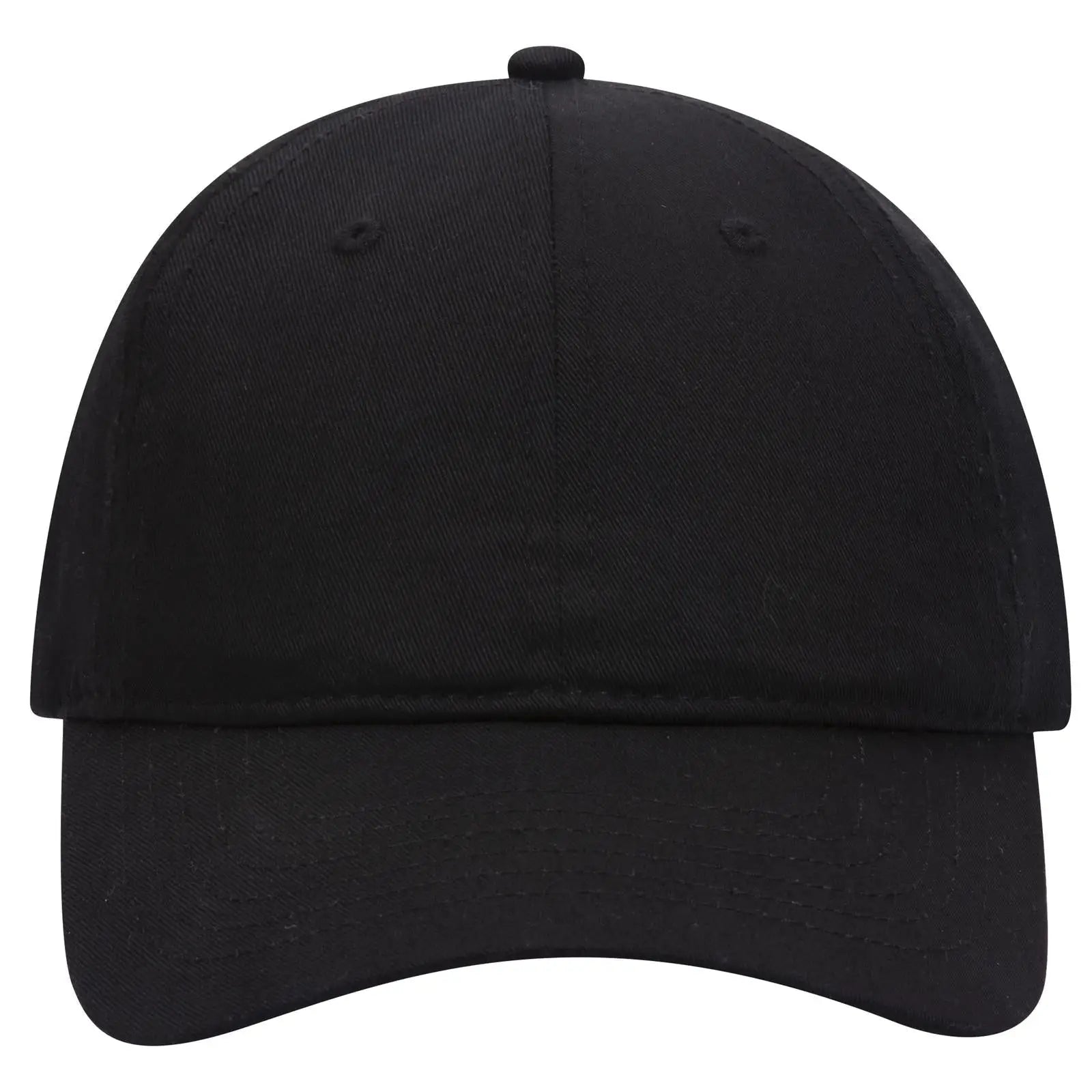 OTTO 18-010 6 Panel Low Profile Baseball Cap - Black - Black / 6 1/2’’ - 7 5/8’’
