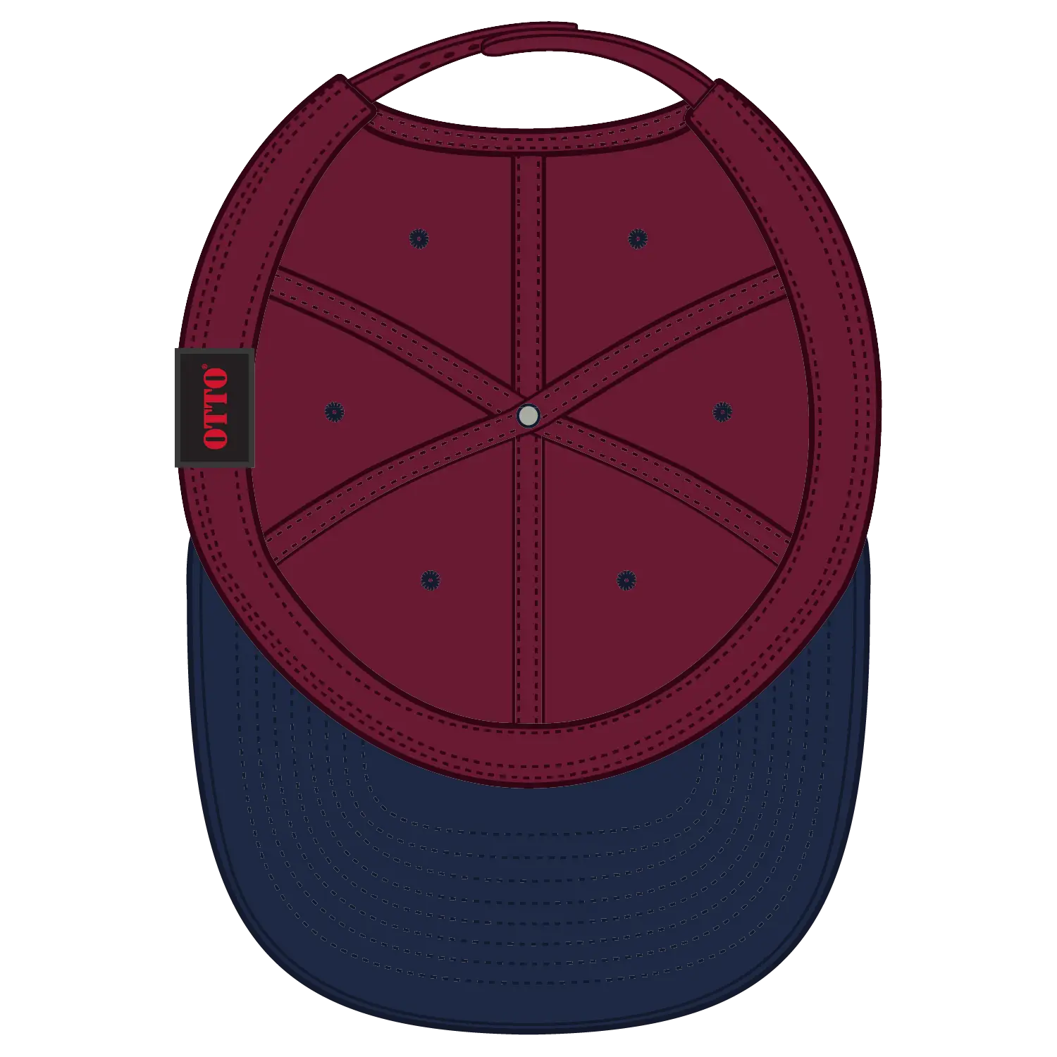 OTTO 18-017 6 Panel Low Profile Baseball Cap - Nvy/Burg.Marn - Nvy/Burg.Marn / 6 1/2’’ - 7 5/8’’