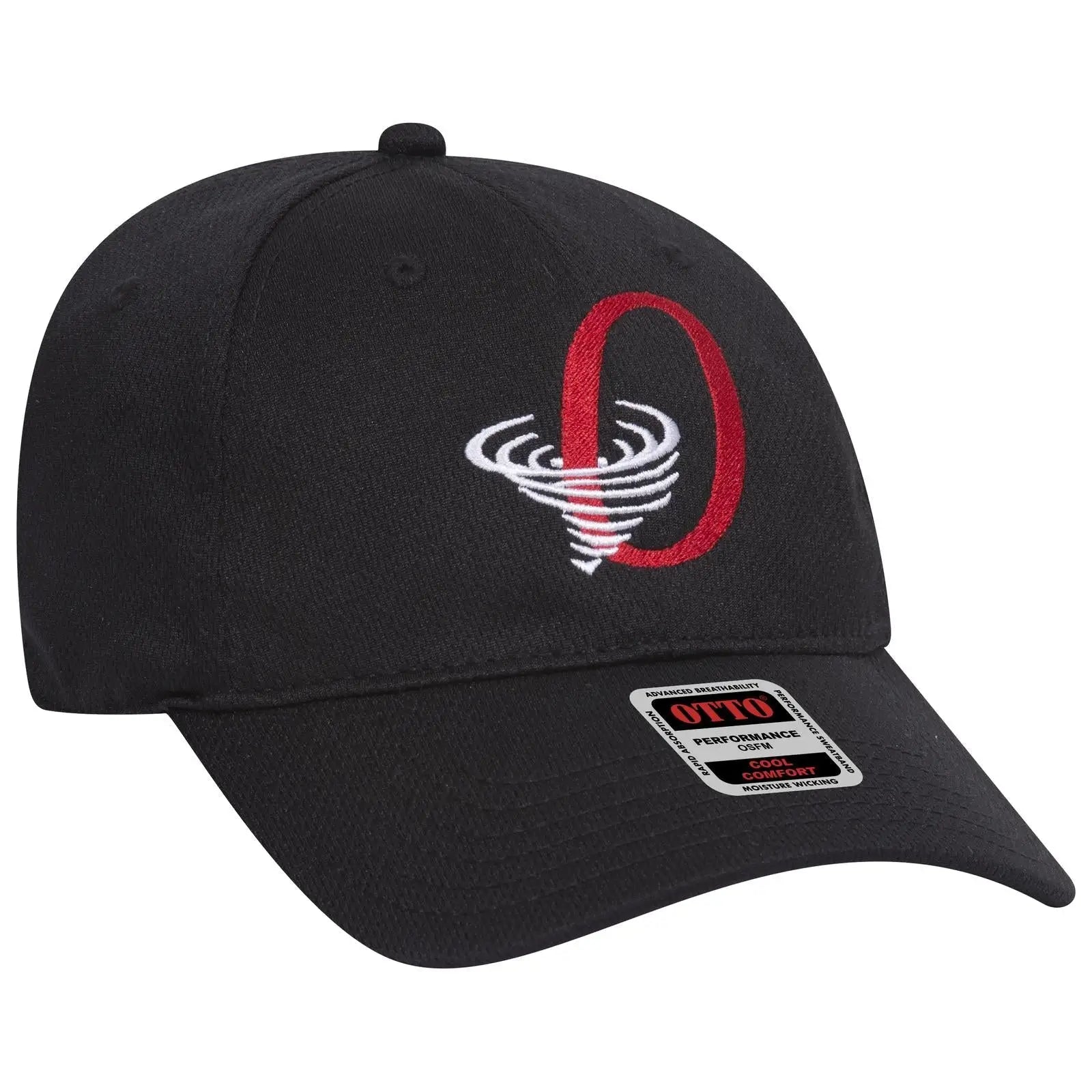 OTTO 18-1042 6 Panel Low Profile Baseball Cap - Black - Black / 6 1/2’’ - 7 5/8’’